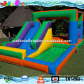Zambia style slide with roof and pool attached commercial jumping castle combo sale